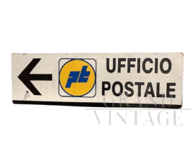 Insegna vintage Ufficio Postale in metallo, anni '70                            