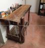 Antique carpenter's workbench with double vice