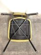 Set of 6 mid-century chairs in black metal and yellow fabric