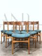 Set of 6 vintage Italian chairs in beech wood                            