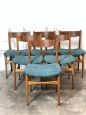 Set of 6 vintage Italian chairs in beech wood                            