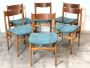 Set of 6 vintage Italian chairs in beech wood                            