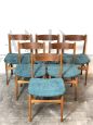 Set of 6 vintage Italian chairs in beech wood