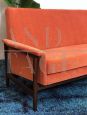 Sofa by Gigi Radice for Minotti in orange velveteen