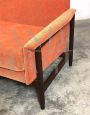 Sofa by Gigi Radice for Minotti in orange velveteen