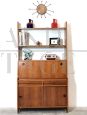 Vintage Scandinavian style teak highboard bookcase