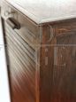 Vintage roller shutter filing cabinet in dark beech wood