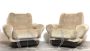 Pair of large modern space age style armchairs  