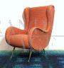 Senior orange armchair attr. Marco Zanuso                            