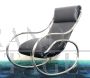 Heals rocking armchair in steel and black eco-leather