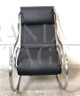 Heals rocking armchair in steel and black eco-leather