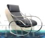 Heals rocking armchair in steel and black eco-leather