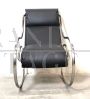 Heals rocking armchair in steel and black eco-leather