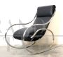 Heals rocking armchair in steel and black eco-leather