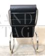 Heals rocking armchair in steel and black eco-leather