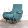 Lady armchair by Marco Zanuso in sky blue fabric                            