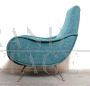 Lady armchair by Marco Zanuso in sky blue fabric