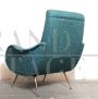 Lady armchair by Marco Zanuso in sky blue fabric