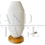 1940s Art Deco table lamp in white glass with wooden base