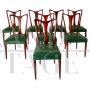 Set of 8 chairs designed by Guglielmo Ulrich in solid walnut, Italy 1940s