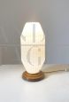 1940s Art Deco table lamp in white glass with wooden base