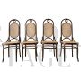 Set of 4 Thonet 207 Long John chairs in bent walnut, 1970s