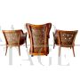 Set of 3 Giorgetti design armchairs in faux bamboo and wicker, Italy 1970s