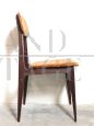 Set of 4 vintage chairs in teak wood and melange brown - lobster velvet