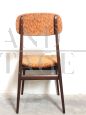 Set of 4 vintage chairs in teak wood and melange brown - lobster velvet