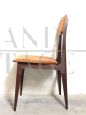 Set of 4 vintage chairs in teak wood and melange brown - lobster velvet