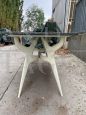 1950s Italian table in lacquered wood with green Alps marble top