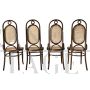 Set of 4 Thonet 207 Long John chairs in bent walnut, 1970s