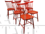 6 Thon vintage chairs in red wood