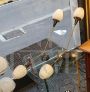 Large mid-century Stilnovo style wall lights in brass and glass