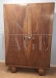 Italian 1920s wardrobe in walnut with internal chest of drawers