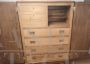 Italian 1920s wardrobe in walnut with internal chest of drawers   