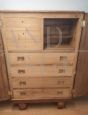 Italian 1920s wardrobe in walnut with internal chest of drawers