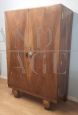 Italian 1920s wardrobe in walnut with internal chest of drawers    