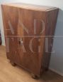 Italian 1920s wardrobe in walnut with internal chest of drawers