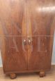 Italian 1920s wardrobe in walnut with internal chest of drawers