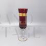 Set of 6 vintage colored Murano glass glasses with gold thread, Italy 1960s