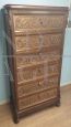 Antique 19th century carved walnut tallboy chest of drawers