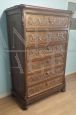 Antique 19th century carved walnut tallboy chest of drawers