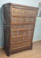 Antique 19th century carved walnut tallboy chest of drawers