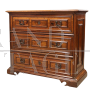 Antique Italian chest of drawers from the 17th century in walnut