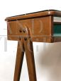 Vintage console in beech with glass container top