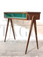 Vintage console in beech with glass container top