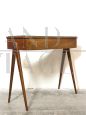 Vintage console in beech with glass container top