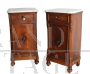 Pair of Tuscan Louis Philippe bedside tables with marble top, 1870