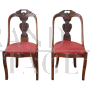 Pair of antique walnut gondola chairs, Italy 19th century